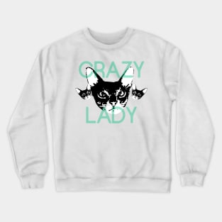 crazy cat lady blue Crewneck Sweatshirt